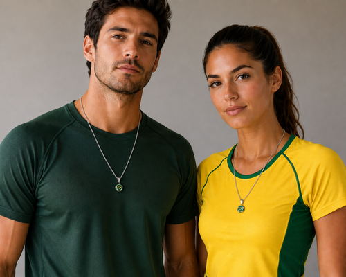 Brazil Soccer Necklace - 18K Gold Plated Soccer Ball Pendant, Soccer Fan Gift
