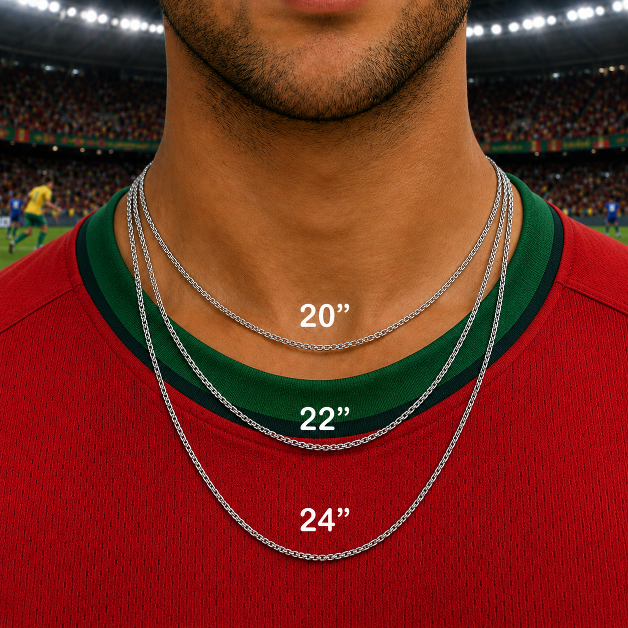 Portugal Soccer Necklace - Stainless Steel Soccer Ball Pendant, Soccer Fan Gift