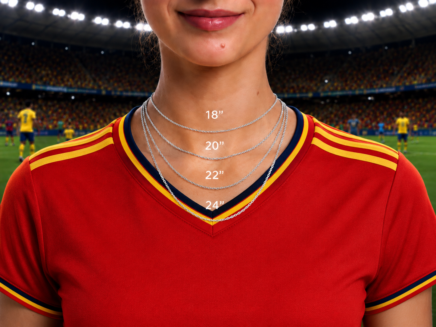 Spain Soccer Necklace - 18K Gold Plated Soccer Ball Pendant, Soccer Fan Gift