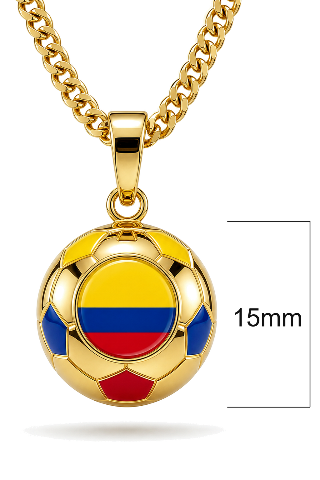 Colombia gold soccer necklace wholesale 3-pack
