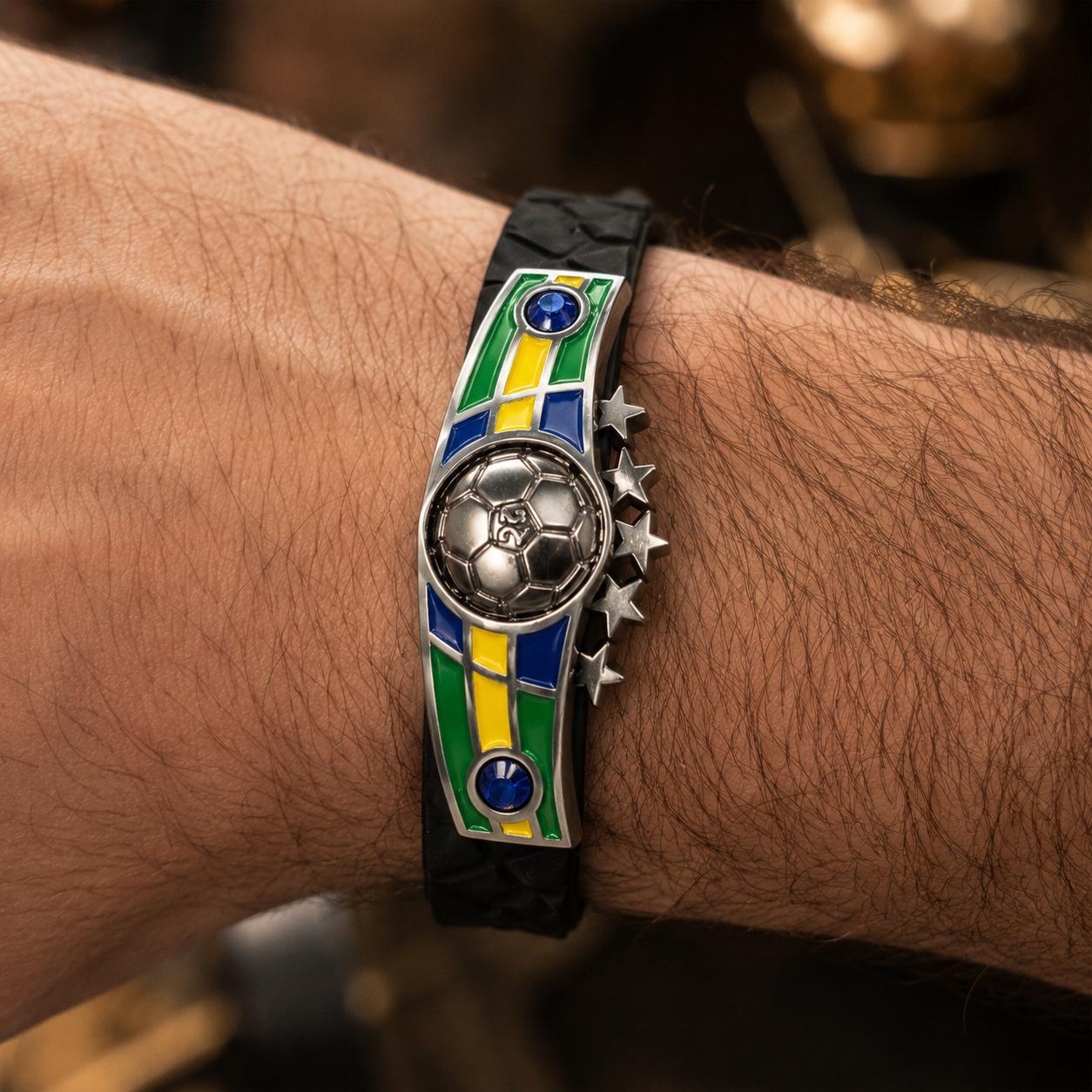 Brazil Soccer Bracelet - Adjustable Soccer Fan Wristband