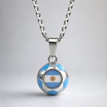 Argentina Soccer Necklace - Stainless Steel Soccer Ball Pendant, Soccer Fan Gift