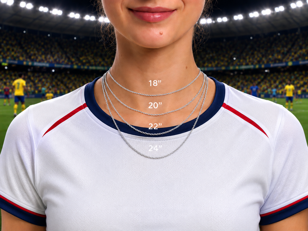 USA Soccer Necklace - Stainless Steel Soccer Ball Pendant, Soccer Fan Gift