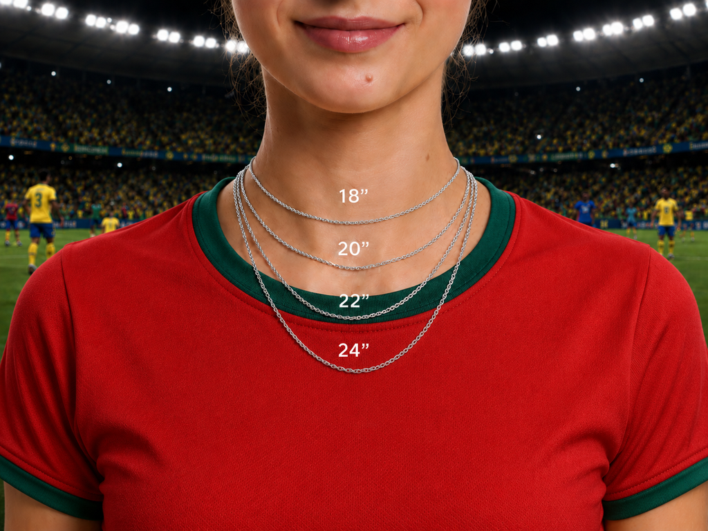 Portugal Soccer Necklace - Stainless Steel Soccer Ball Pendant, Soccer Fan Gift
