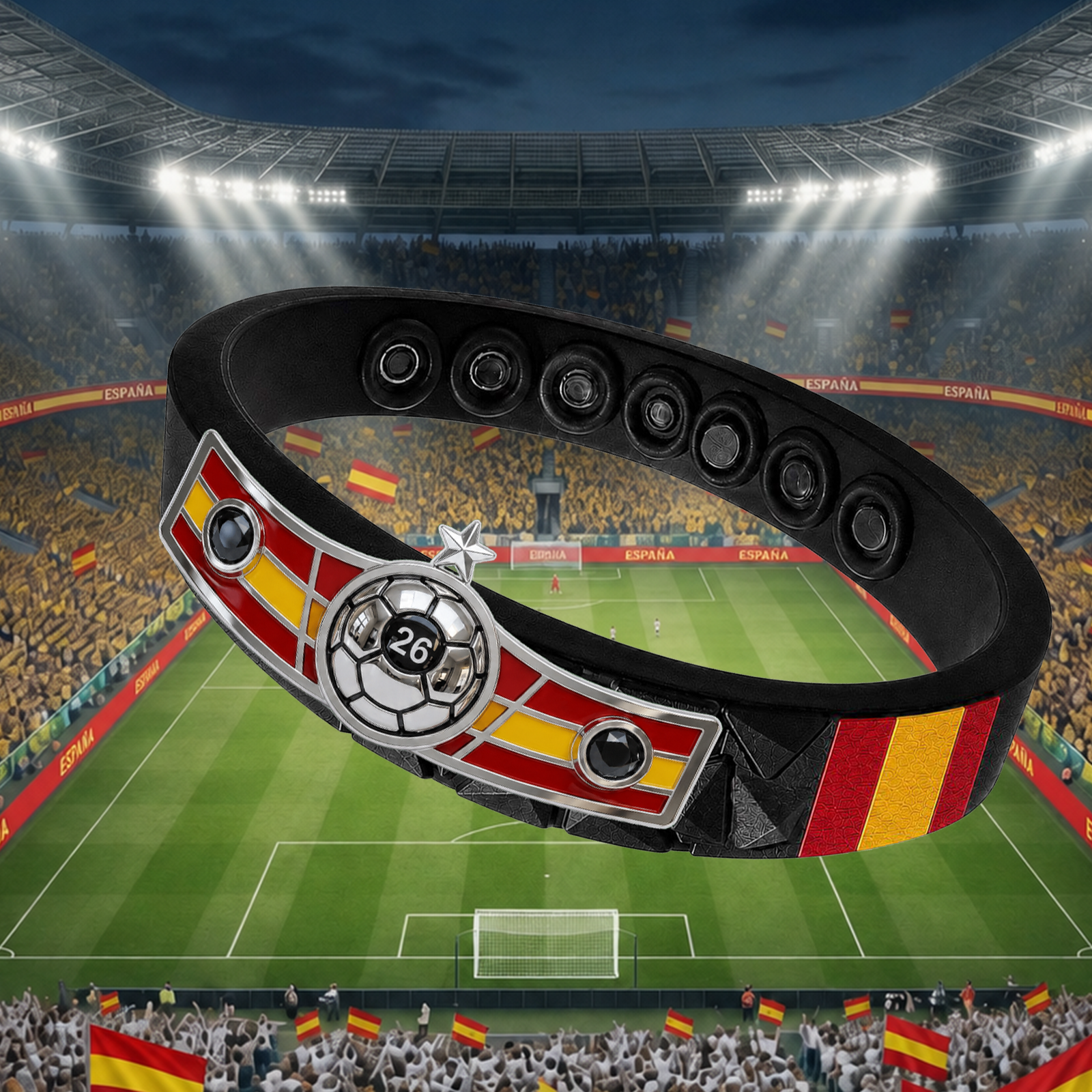 Wholesale 3-Pack - Spain Soccer Bracelet