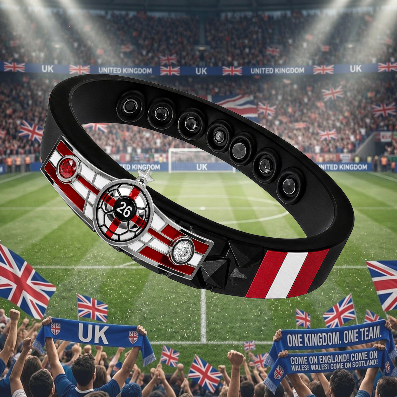 United Kingdom Soccer Bracelet - Adjustable Fan Wristband