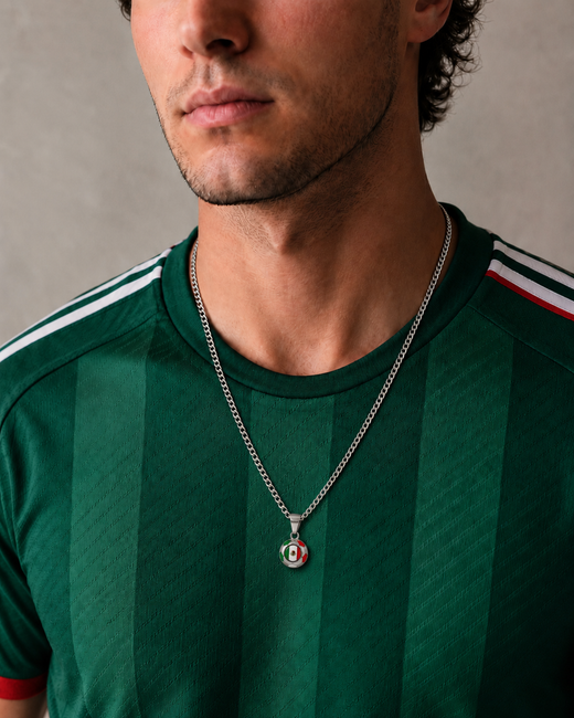 Mexico Soccer Necklace - Stainless Steel Soccer Ball Pendant, World Cup Fan Gift
