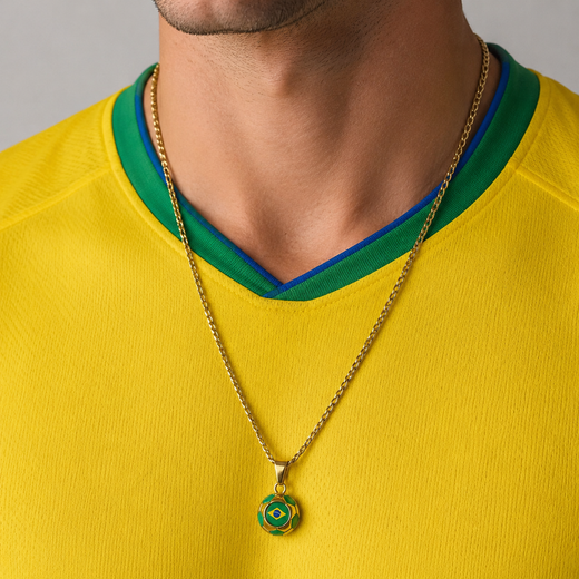 Brazil Soccer Necklace - 18K Gold Plated Soccer Ball Pendant, World Cup Fan Gift