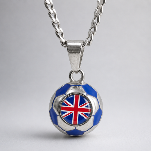 UK Soccer Necklace - Stainless Steel Soccer Ball Pendant, World Cup Fan Gift