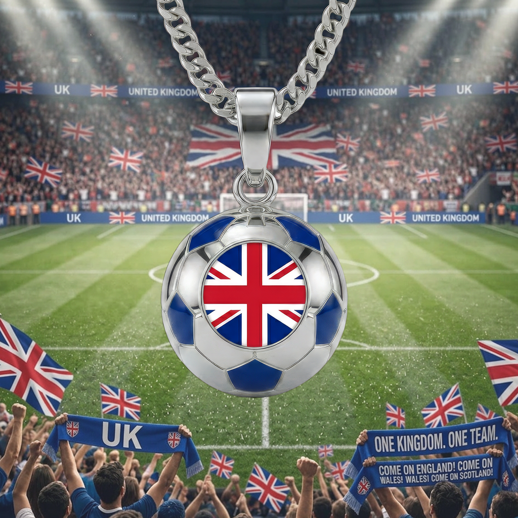 United Kingdom stainless steel soccer necklace