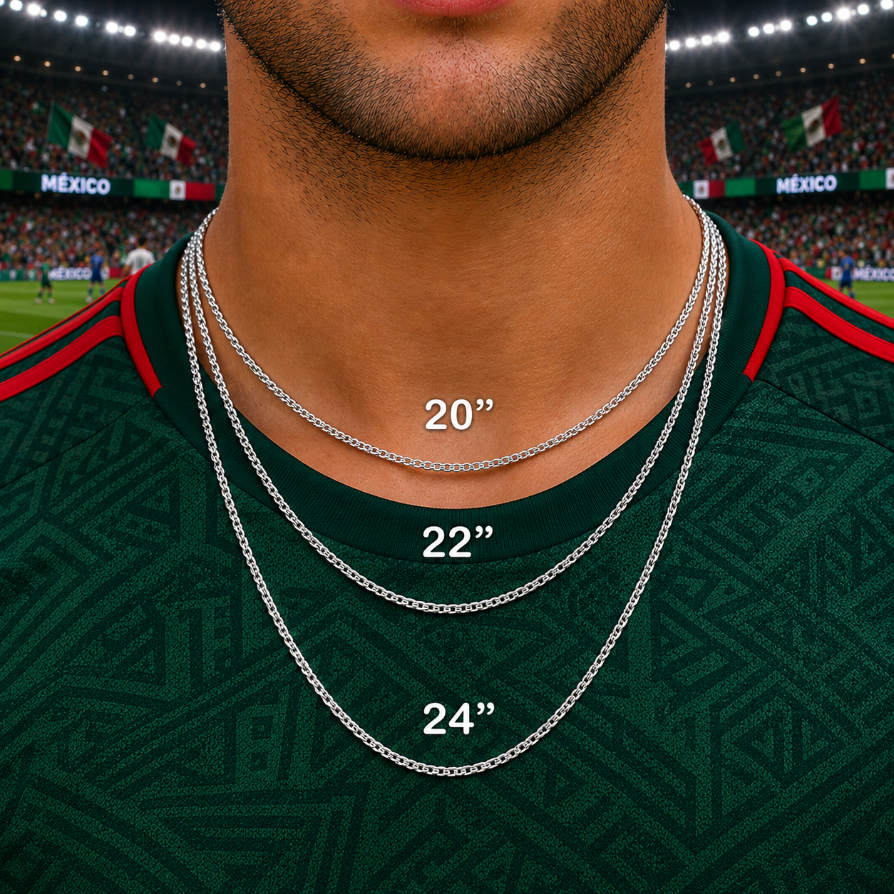 Mexico Soccer Necklace - 18K Gold Plated Soccer Ball Pendant, Soccer Fan Gift