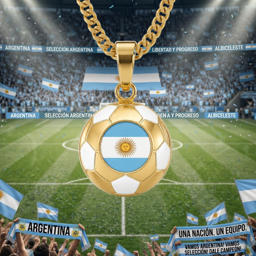 Argentina gold soccer necklace