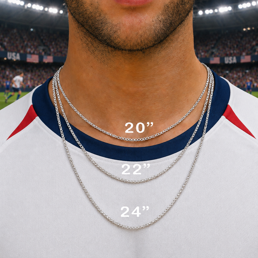 USA Soccer Necklace - Stainless Steel Soccer Ball Pendant, Soccer Fan Gift