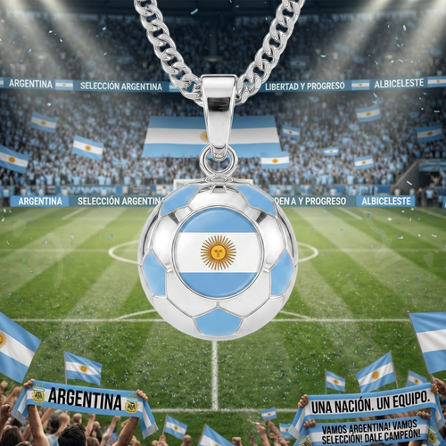 Argentina stainless steel soccer necklace