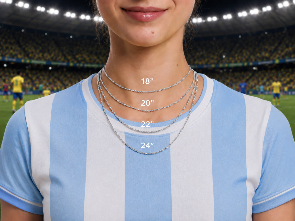 Argentina Soccer Necklace - Stainless Steel Soccer Ball Pendant, Soccer Fan Gift
