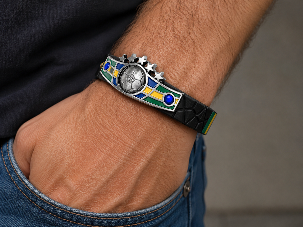 Brazil Soccer Bracelet - Adjustable Soccer Fan Wristband