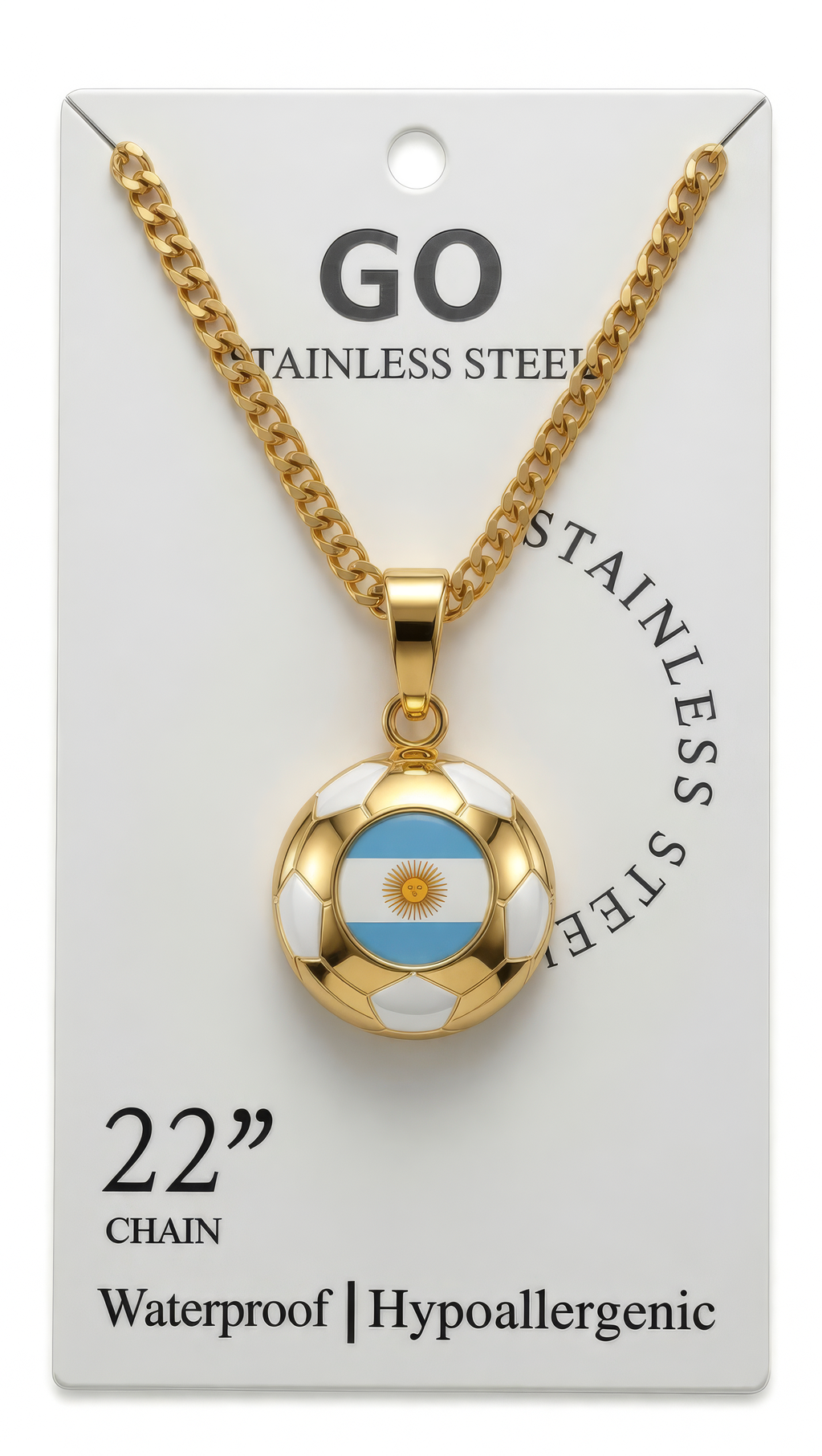 Argentina wholesale soccer necklace display card