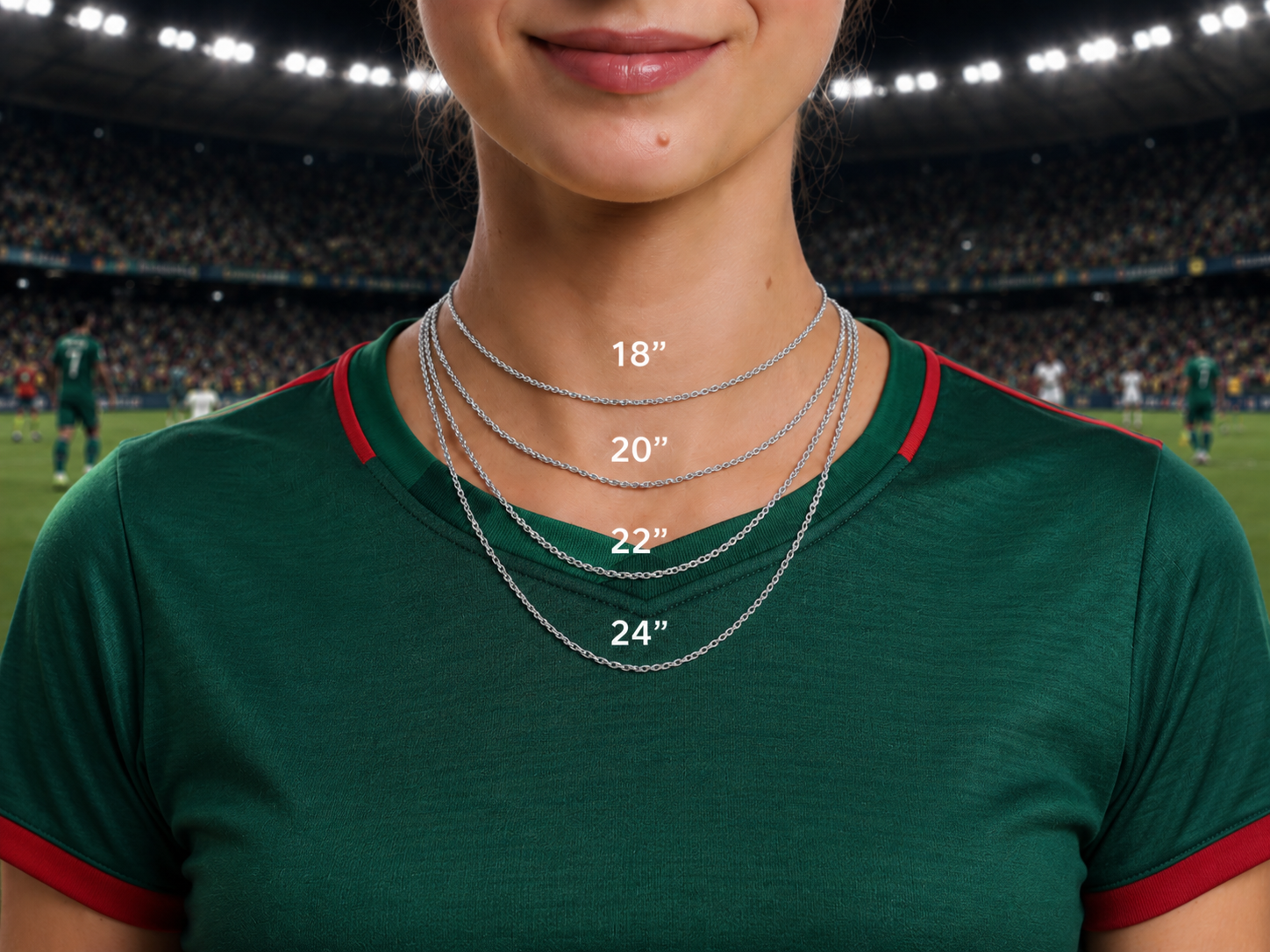 Mexico Soccer Necklace - Stainless Steel Soccer Ball Pendant, Soccer Fan Gift