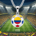 Colombia Soccer Necklace - Stainless Steel