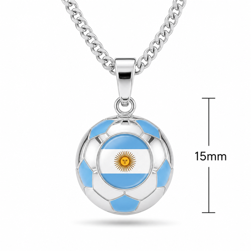 Argentina soccer ball pendant with sky blue and white accents