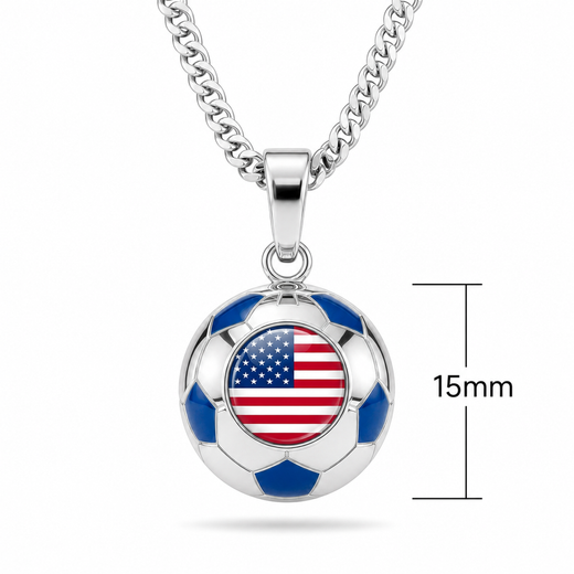 USA Soccer Necklace – Stainless Steel