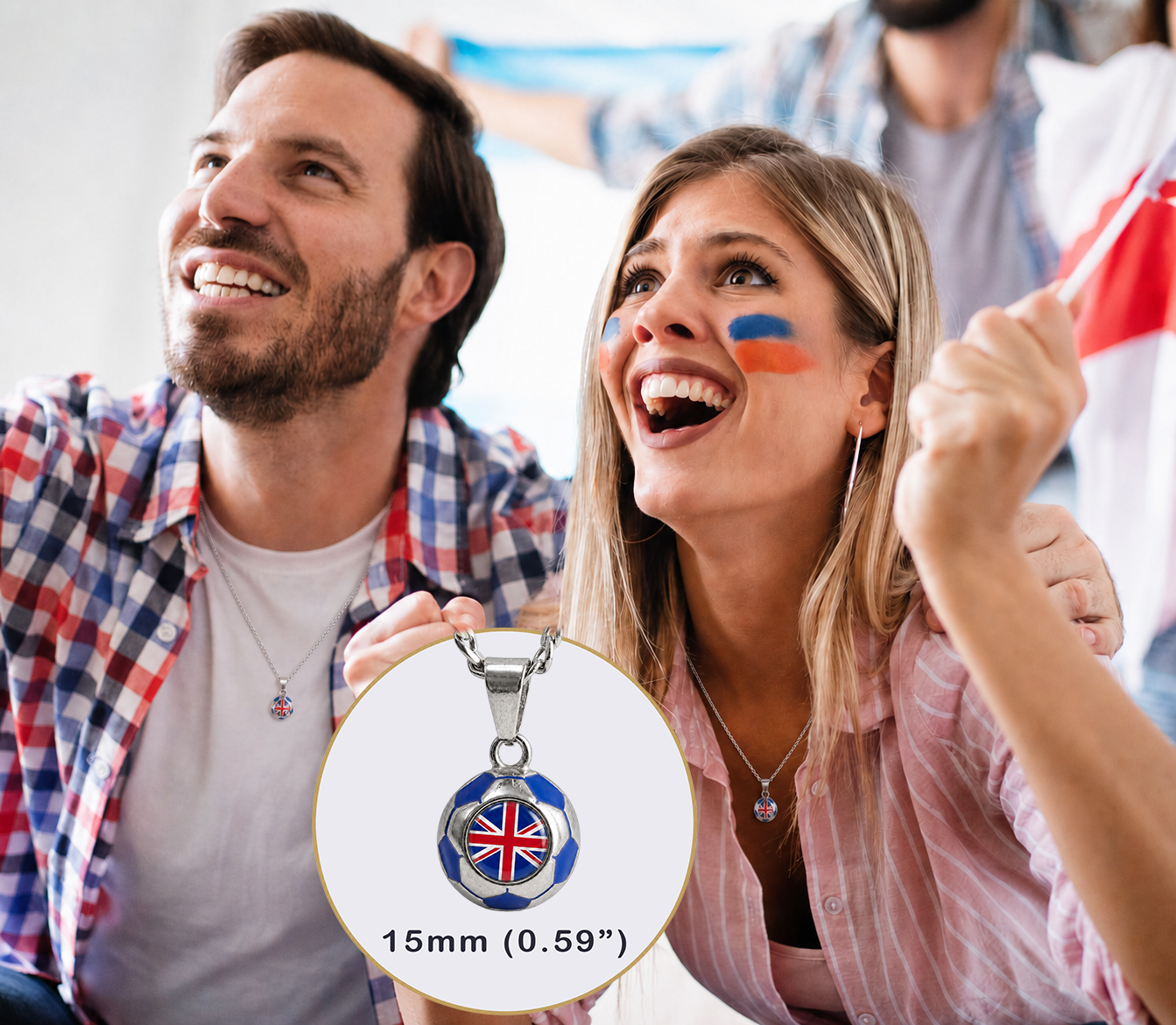 UK Soccer Necklace - Stainless Steel Soccer Ball Pendant, Soccer Fan Gift