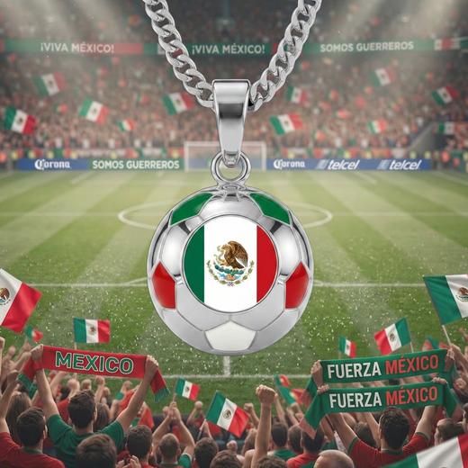 Mexico Soccer Necklace - Stainless Steel