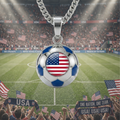 USA stainless steel soccer necklace