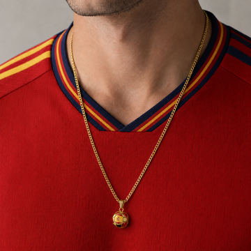Spain Soccer Necklace - 18K Gold Plated Soccer Ball Pendant, World Cup Fan Gift
